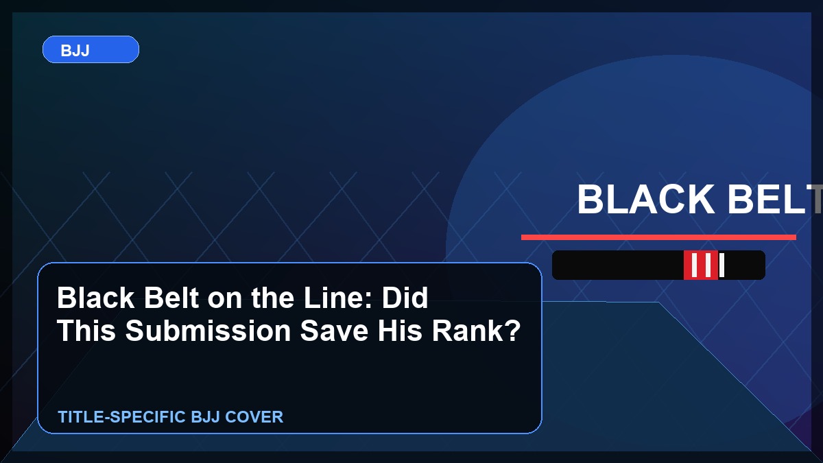 Black Belt on the Line: Did This Submission Save His Rank?