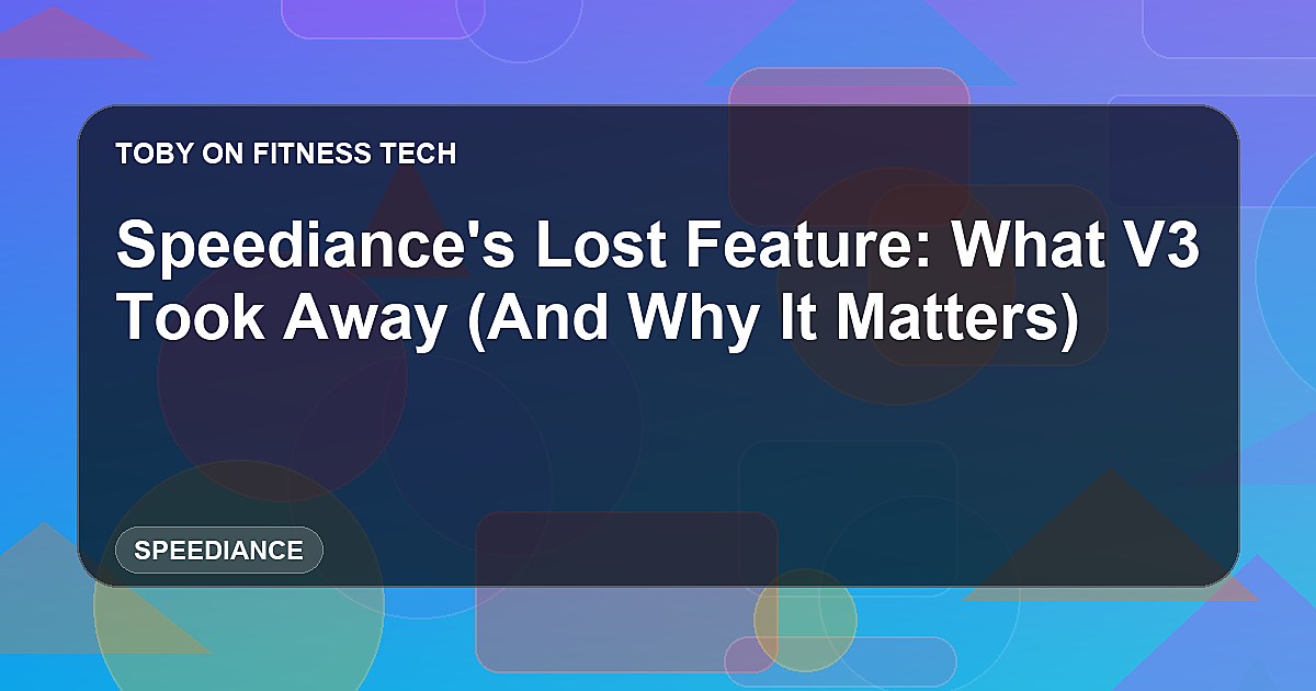 Speediance's Lost Feature: What V3 Took Away (And Why It Matters)