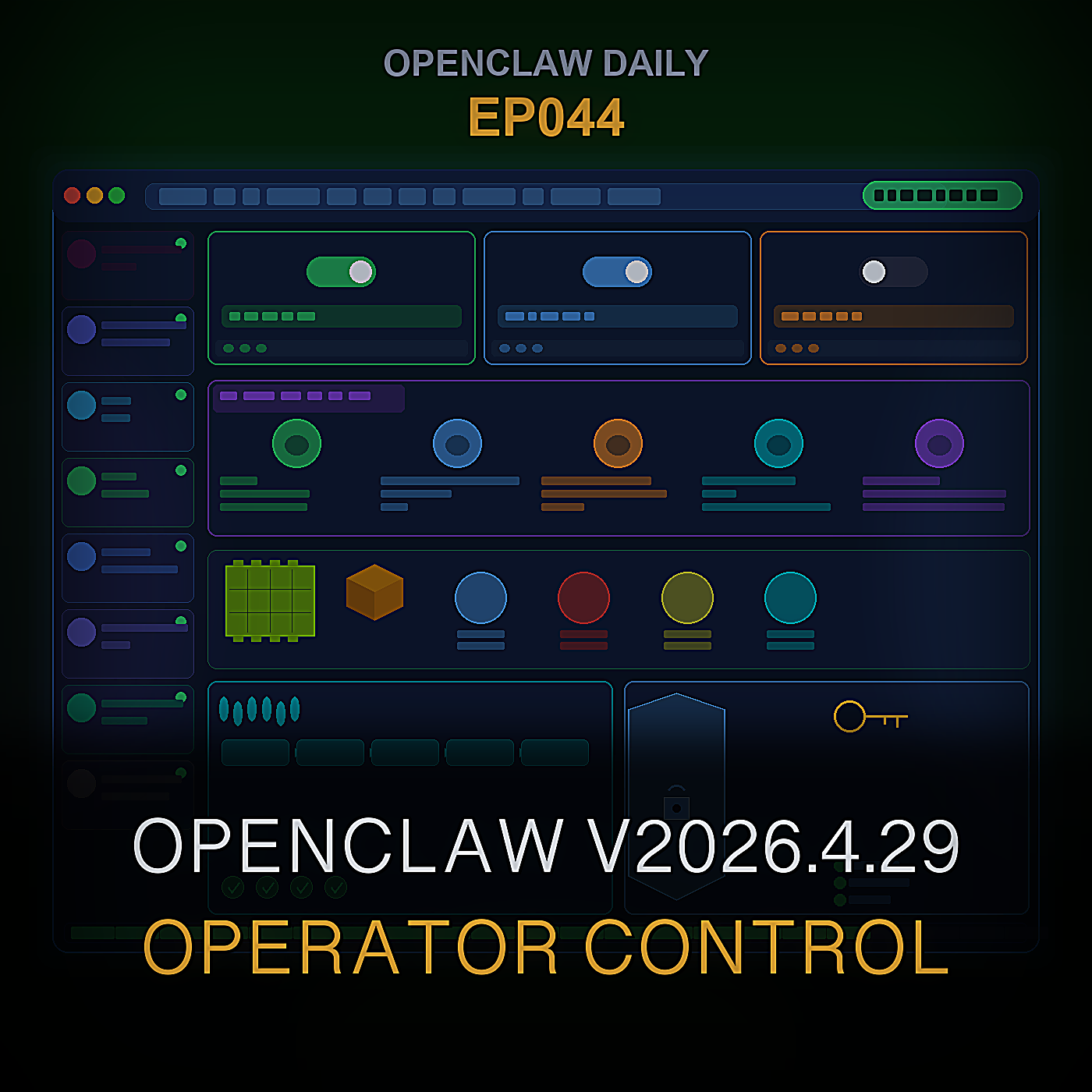 OpenClaw v2026.4.29, सक्रिय-रन स्टीयरिंग, लोग-जागरूक स्मृति, मॉडल प्रव्रजन, और खाता सुरक्षा — Episode 44 cover art