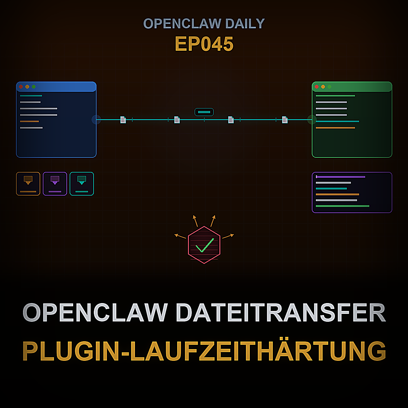 OpenClaw Dateitransfer, Plugin-Laufzeithärtung, Codex-Zielworkflows und Agent-Egress-Sicherheit — Episode 45 cover art