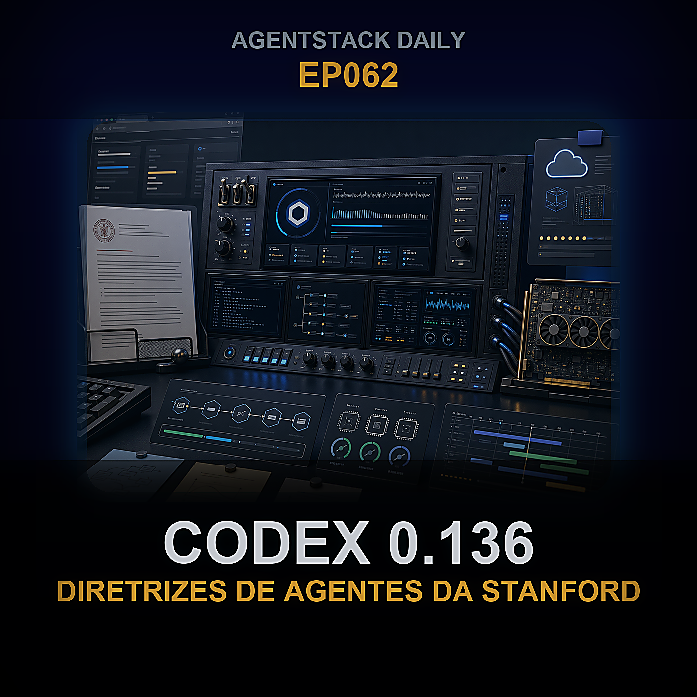 Codex 0.136, Diretrizes de Agentes da Stanford, AWS OpenAI e Eficiência de GPU — Episode 62 cover art