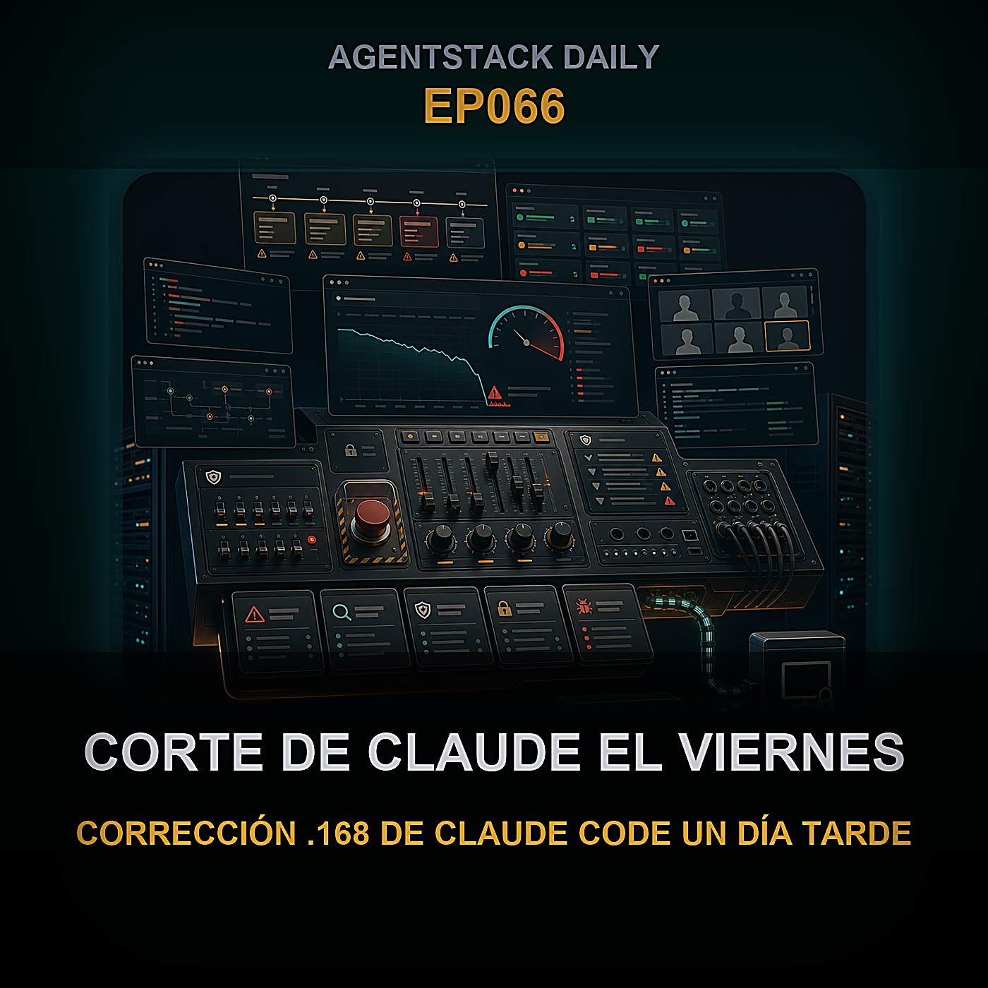 Corte de Claude el viernes, Corrección .168 de Claude Code un día tarde, Cambio a cadencia mensual de OpenClaw, Superapp ChatGPT de OpenAI, Apple WWDC 2026, Expansión de Mythos de Anthropic, MAI de Microsoft llega a Copilot, Gemma 4 12B en Mac — Episode 66 cover art