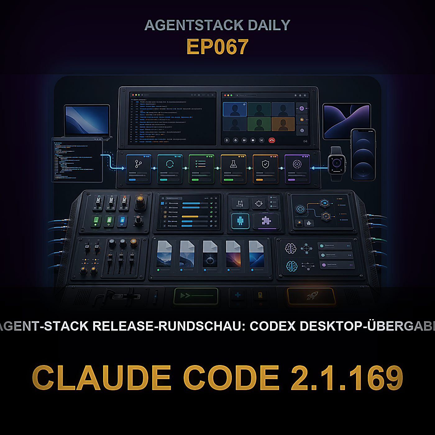 Agent-Stack Release-Rundschau: Codex Desktop-Übergabe, Claude Code 2.1.169, MCP-Spez RC und die Qwen3.7-Flaggschifflinie — Episode 67 cover art