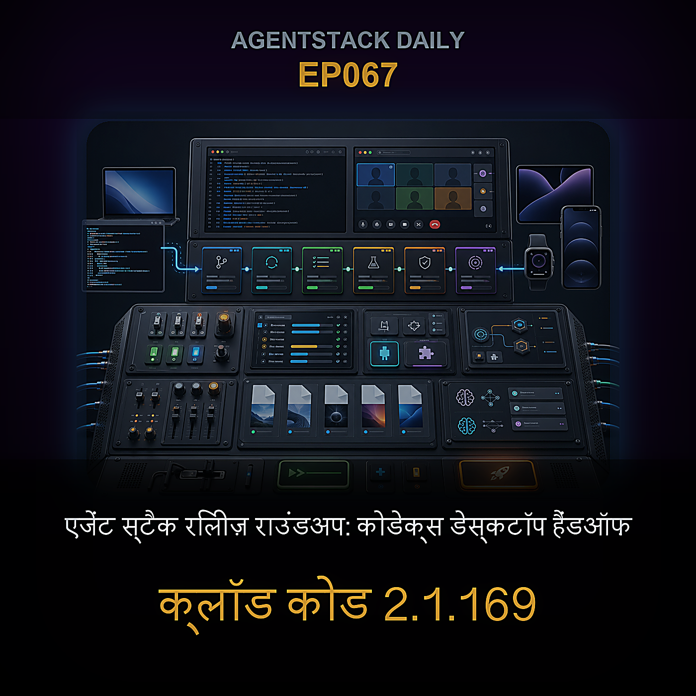 एजेंट स्टैक रिलीज़ राउंडअप: कोडेक्स डेस्कटॉप हैंडऑफ़, क्लॉड कोड 2.1.169, एमसीपी स्पेक आरसी, और क्यूवेन3.7 फ्लैगशिप लाइन — Episode 67 cover art