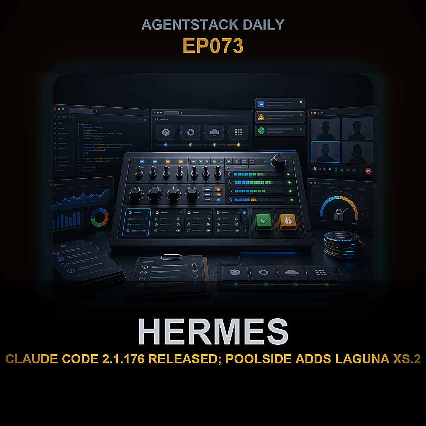 OpenClaw v2026.6.9, Hermes v2026.6.19, Claude Code 2.1.176 Released; Poolside Adds Laguna XS.2 and M.1 โ Episode 73 cover art