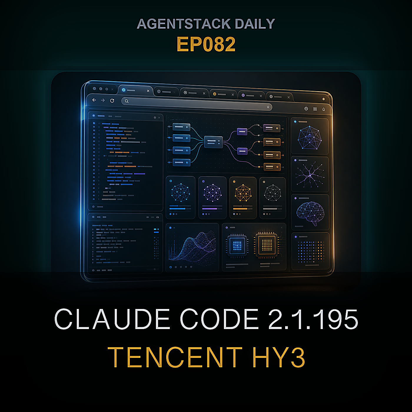 Claude Code 2.1.195, Tencent Hy3, Nex-N2-Mini, GLM 5.2, और Anthropic's वैश्विक कार्यस्थान शोधपत्र — Episode 82 cover art