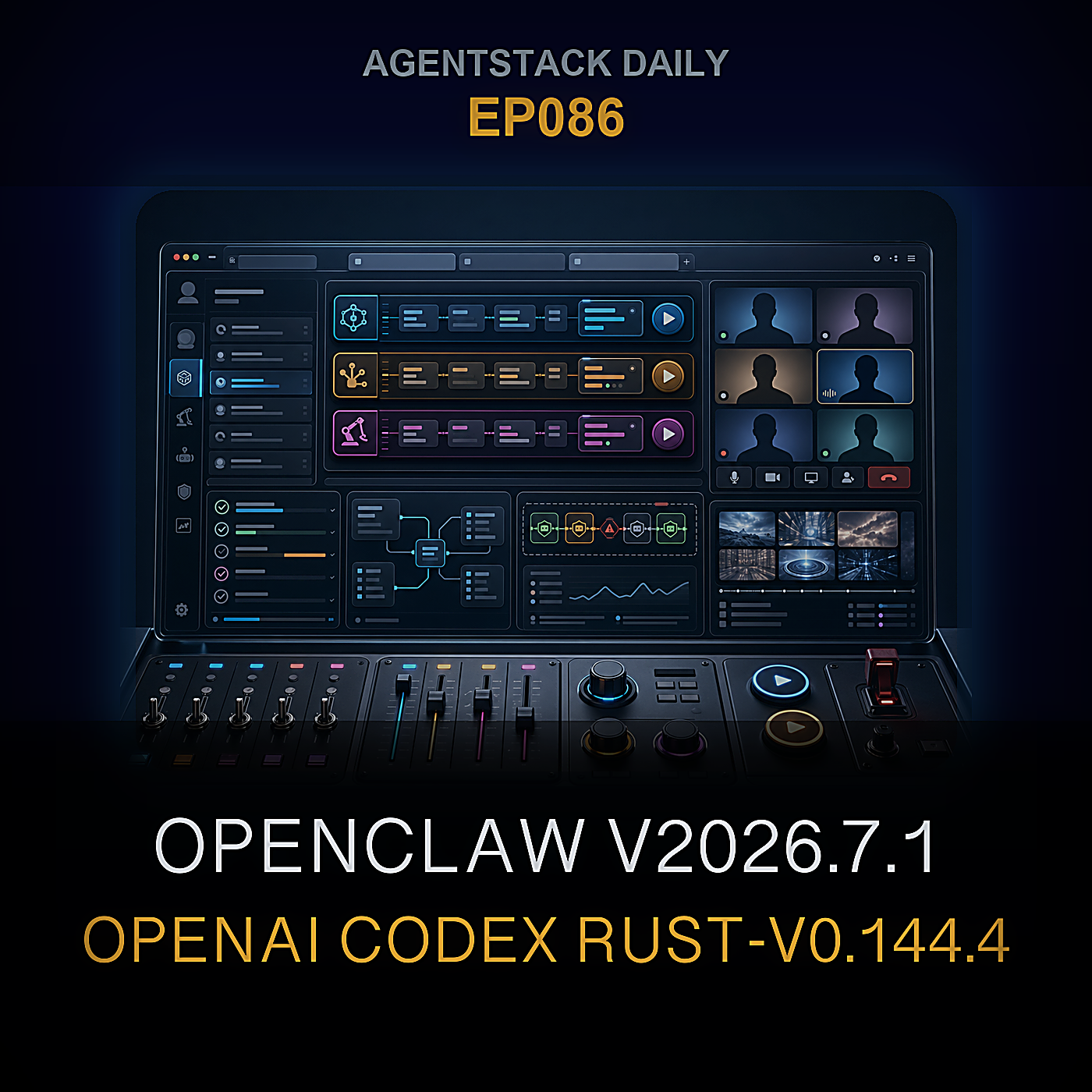 OpenClaw v2026.7.1, OpenAI Codex rust-v0.144.4, Claude Code 2.1.202 Ship; Kwaipilot OpenRouter पर उतरता है — Episode 86 cover art