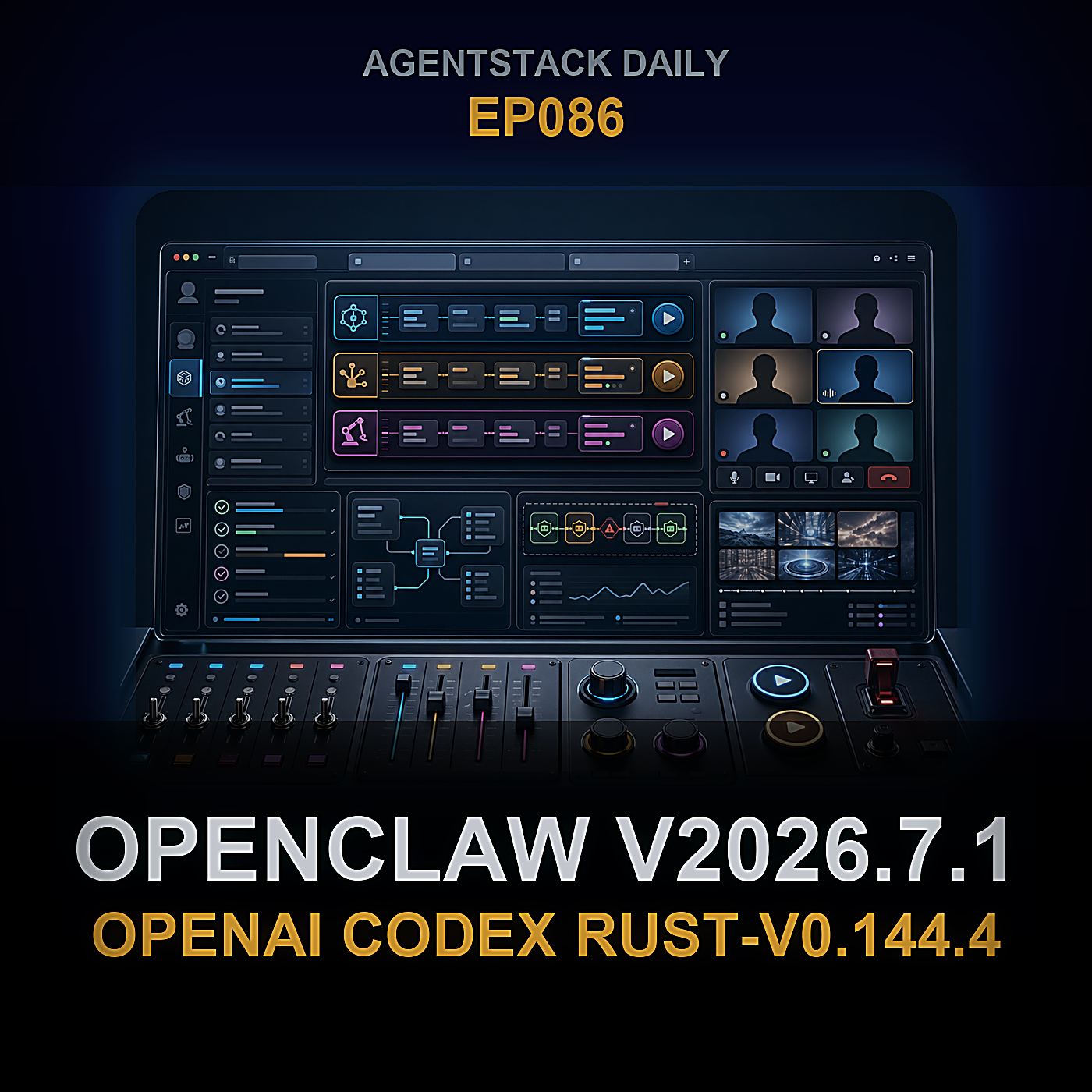 OpenClaw v2026.7.1, OpenAI Codex rust-v0.144.4, Claude Code 2.1.202 Lançam; Kwaipilot Pousa no OpenRouter — Episode 86 cover art