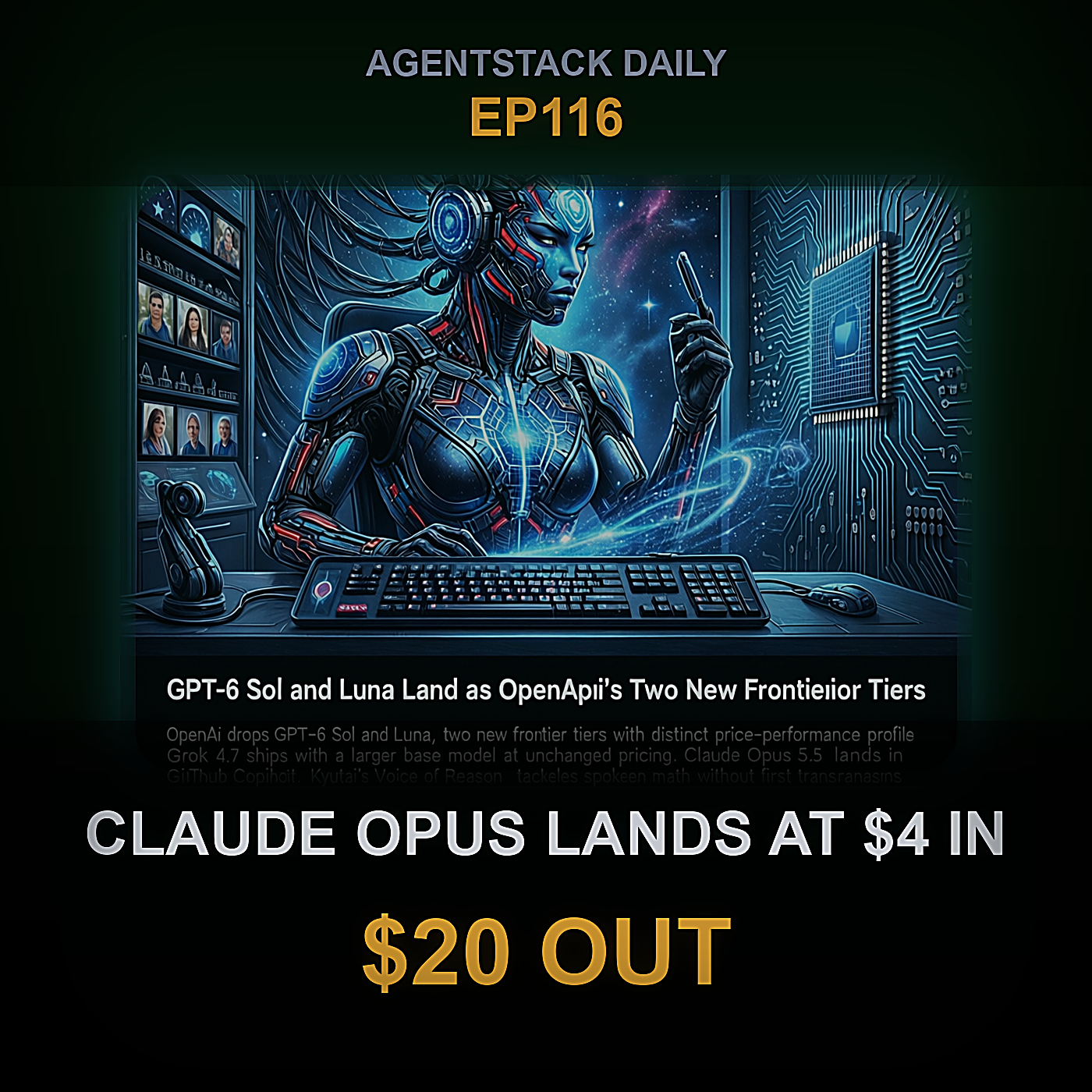 Claude Opus 5.5 llega a $4 de entrada y $20 de salida, se encuentra con GPT-6 Sol y Astra — Episode 116 cover art